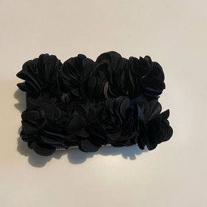 Cute Flower Design Black Clutch